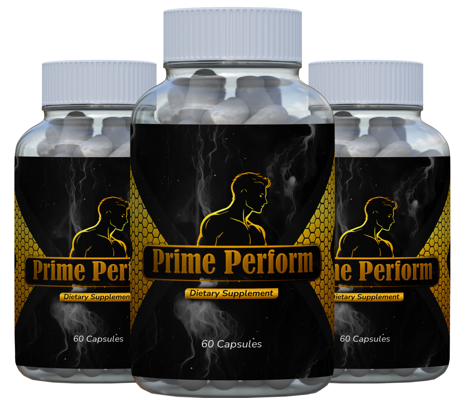 Performance support supplement bottle with energetic, modern botanical styling.